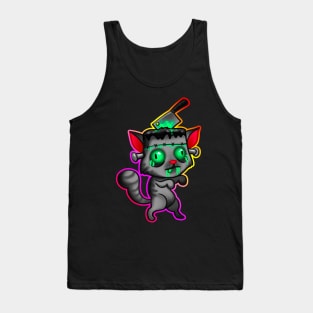 Zombie cat with outline Tank Top